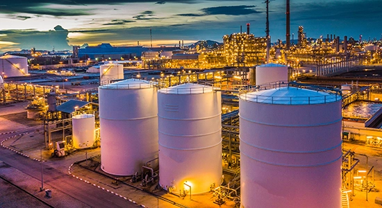 refinery at night. Hazardous waste, Solid Waste, TCLP test, Hazardous Waste characterization, Waste Characterization, RCRA waste characterization
